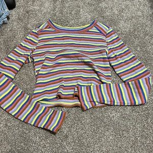 wild fable colorful striped sweater cropped